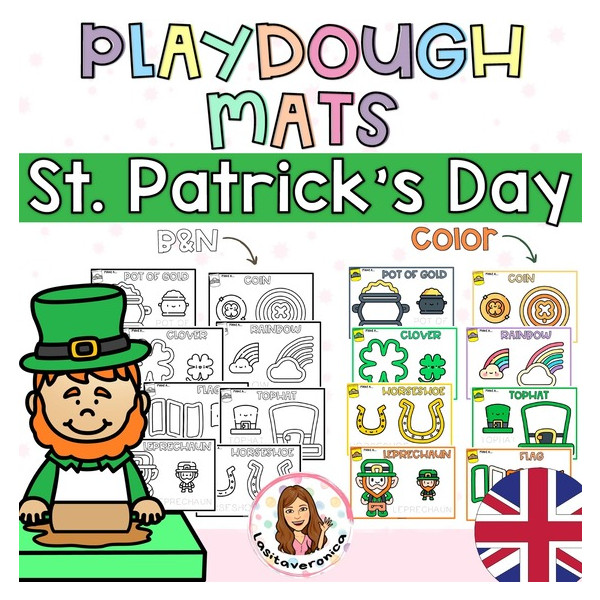 Plastilina San Patricio / St. Patrick's Day Playdough mats.