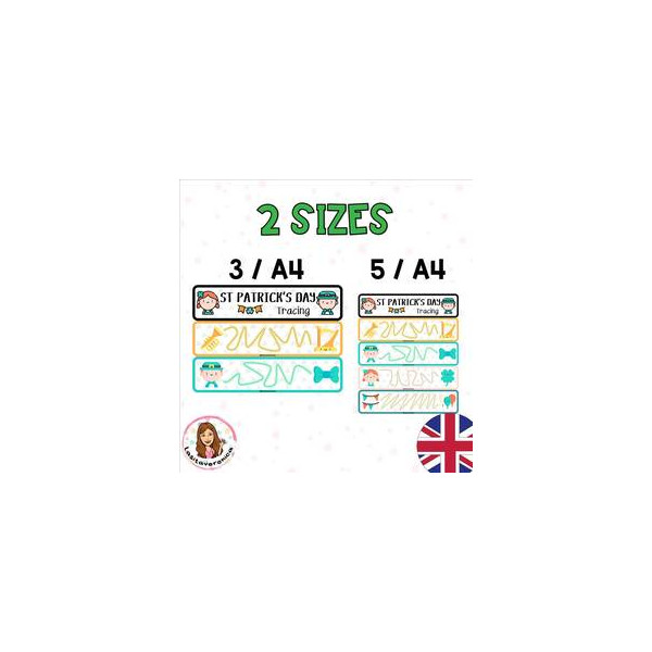 Trazos locos. San Patricio. Motricidad / Fine motor tracing. St Patrick's day. ENGLISH