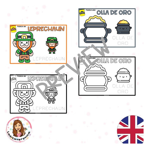 Plastilina San Patricio / St. Patrick's Day Playdough mats.