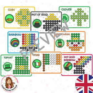 Pompones San Patricio. Marzo. St. Patrick's Day Pom Poms. INGLÉS