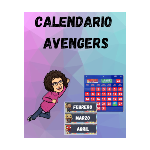 Calendario de pizarra y calendario de bolsillos Avengers