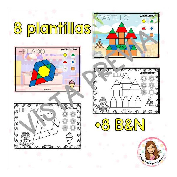 Pattern Blocks de Verano / Summer Pattern Blocks Math