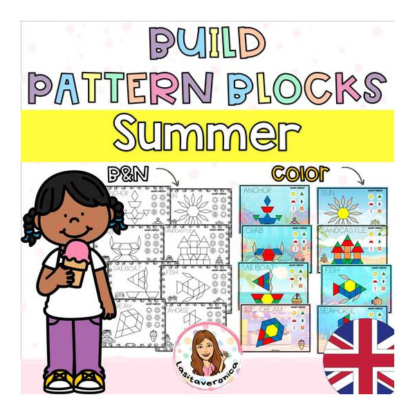 Pattern Blocks Verano / Summer Pattern Blocks. English