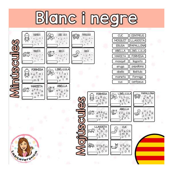 Identificar letras. INSECTOS / Busca les lletres. Primavera.