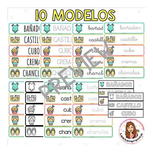 Vocabulario Verano. Lectoescritura.
