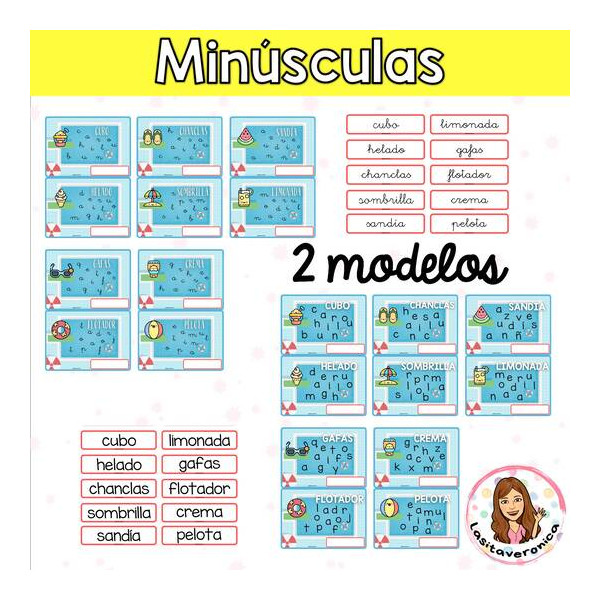 Buscaletras "VERANO". Sopa de letras de verano.