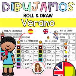 Tiro el dado y dibujo en verano. Arte./ Roll and draw. Summer. Art