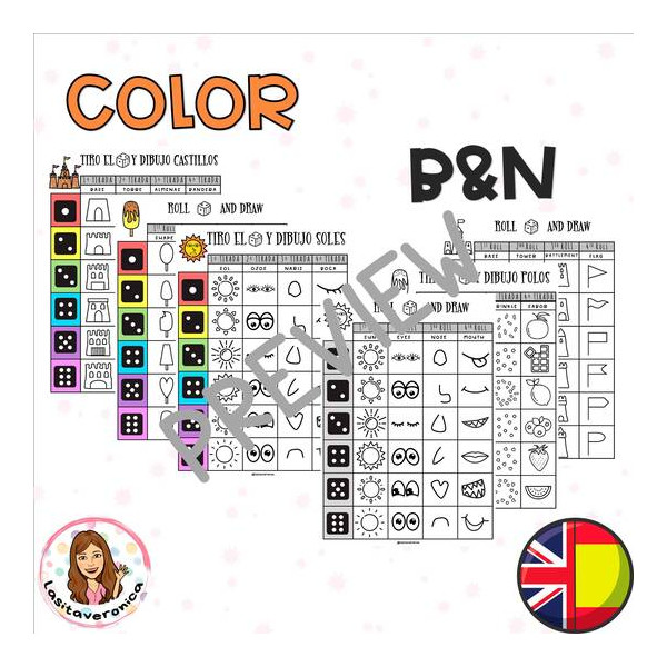 Tiro el dado y dibujo en verano. Arte./ Roll and draw. Summer. Art