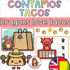 Contamos tacos. 5 de Mayo / Counting tacos. Dragons love tacos.
