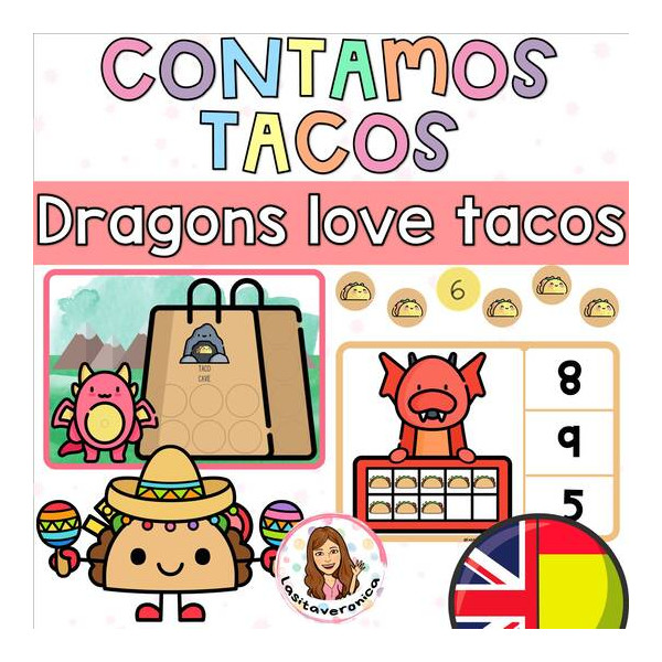 Contamos tacos. 5 de Mayo / Counting tacos. Dragons love tacos.