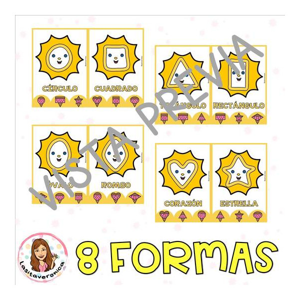 Plastilina formas sol. Verano. /Sun Playdough mats. Shapes. Español