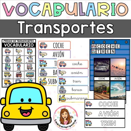 Vocabulario Medios de Transporte. Lectoescritura.