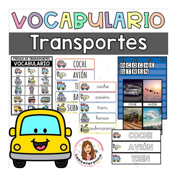 Vocabulario Medios de Transporte. Lectoescritura.