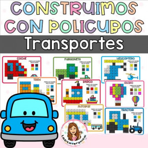 Policubos Medios de Transportes. Español. Spanish.