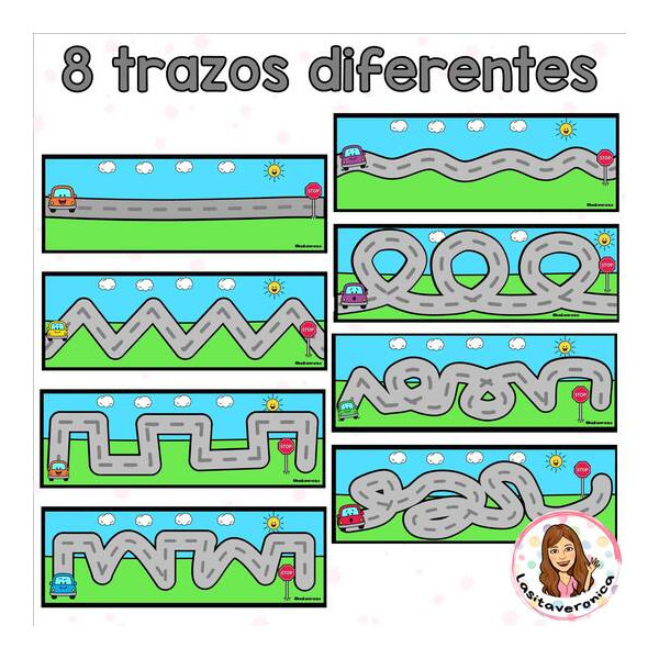 Carreteras de trazos. Motricidad fina.