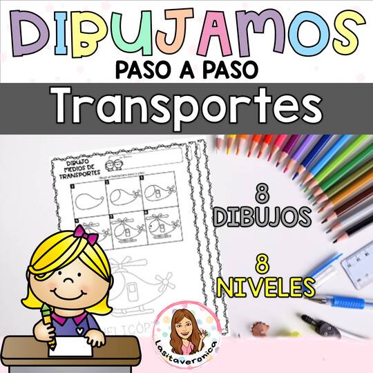 Dibujos paso a paso Medios de transporte.