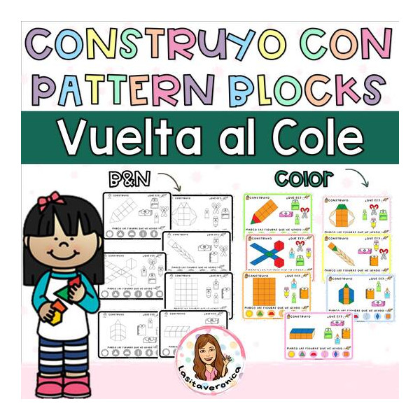 Pattern Blocks Vuelta al cole / Back to school Pattern Blocks. Math centers.