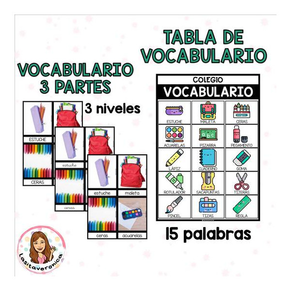 Vocabulario Vuelta al cole / Back to school vocabulary + TECLADO/KEYBOARD
