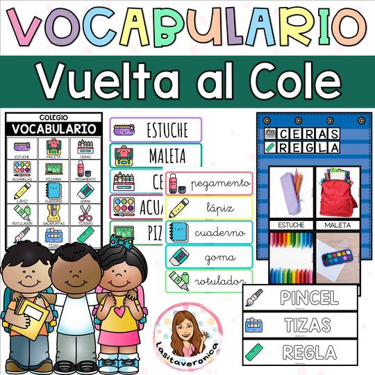 Vocabulario Vuelta al cole / Back to school vocabulary + TECLADO/KEYBOARD