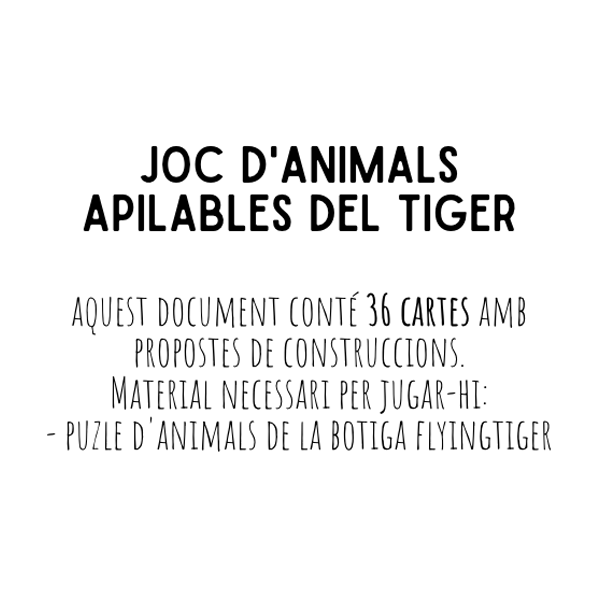 TARGETES ANIMALS APILABLES TIGER