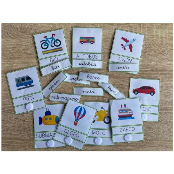 Mayúscula y minúscula - Medios de transporte.