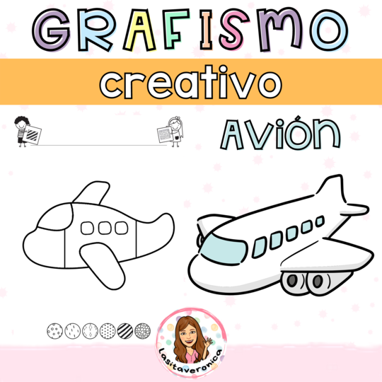 Grafismo Creativo Avión. Transportes / Plane Doodle. Transportation. Motor fine