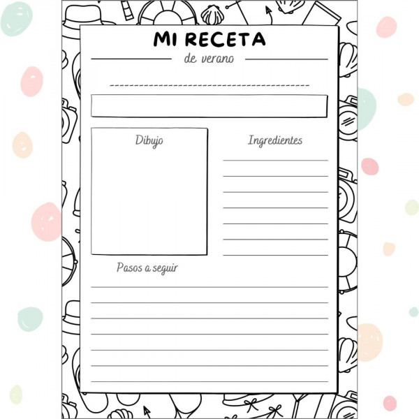 Libro de recetas (expresión escrita en verano)
