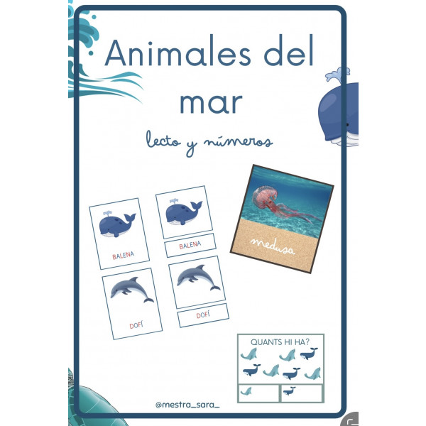Animales del mar: lectoescritura y números