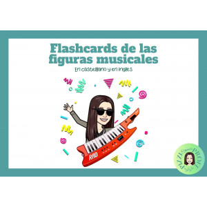 Flashcards figuras musicales en castellano y en inglés by @pizziprofe