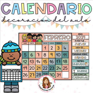 Calendario para el aula. Asamblea. Decoración. Spanish