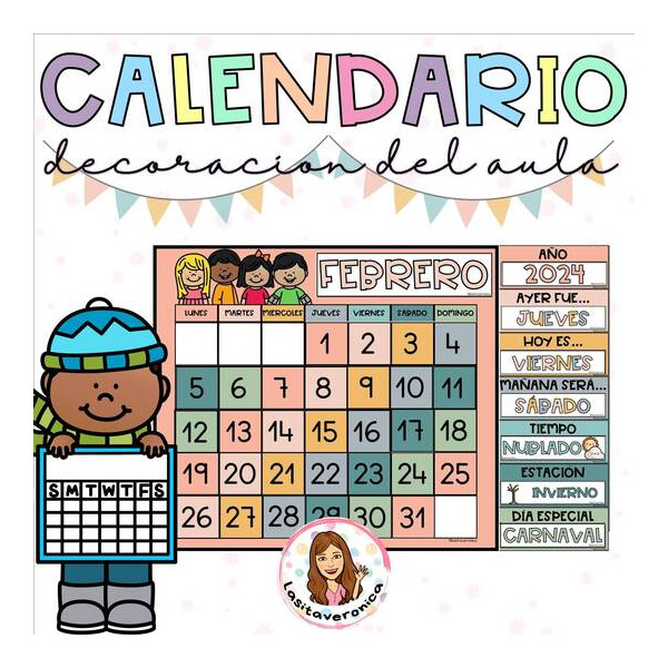 Calendario para el aula. Asamblea. Decoración. Spanish