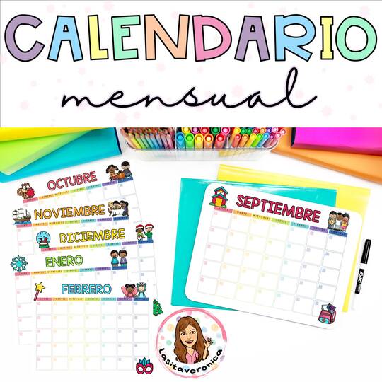 Calendario mensual. Monthly Calendar. Fill in. Spanish