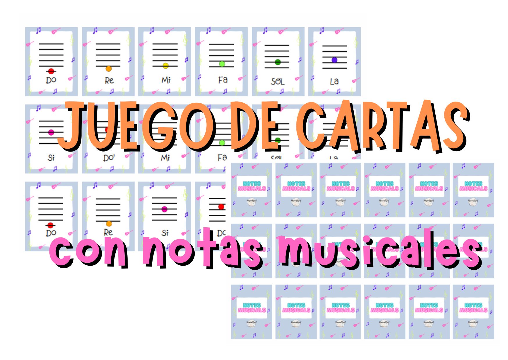 JUEGO DE CARTAS Notas musicales @musicalitza