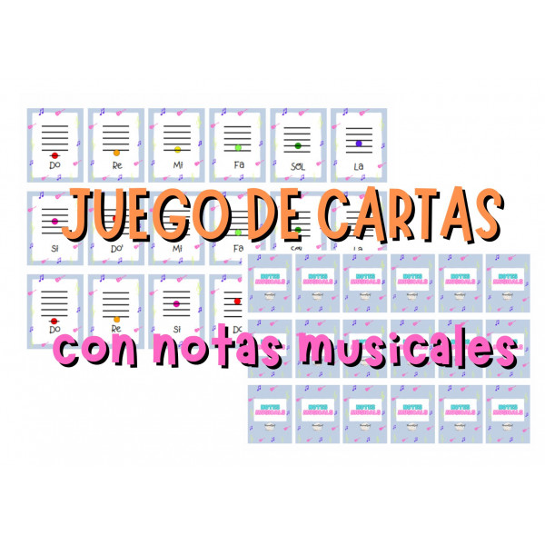 JUEGO DE CARTAS Notas musicales @musicalitza