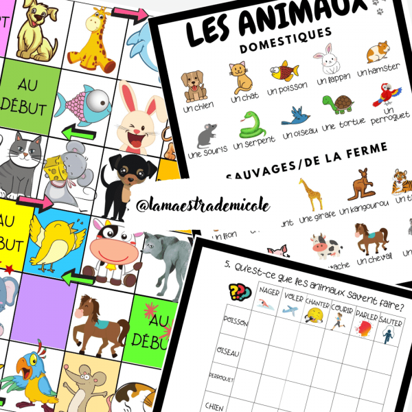 DOSSIER con actividades y tablero para trabajar los animales