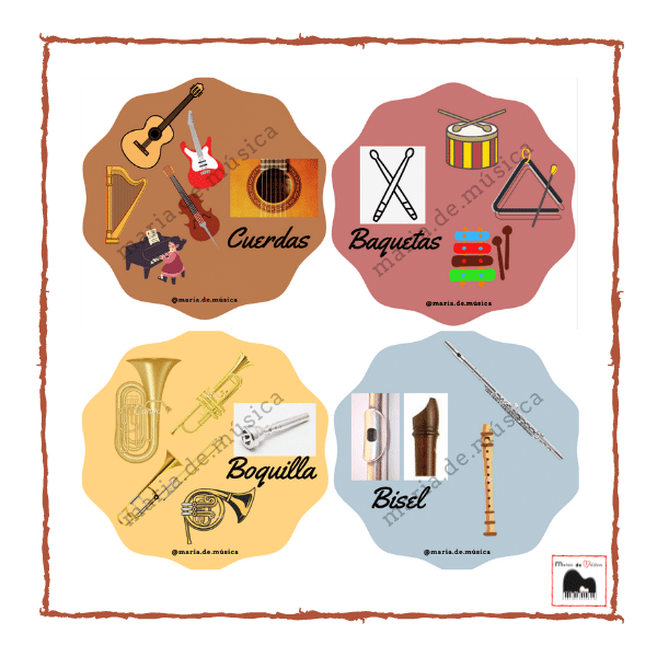 Los instrumentos, materiales y características