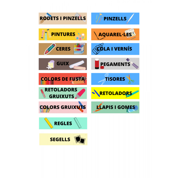 Cartells de material d'aula