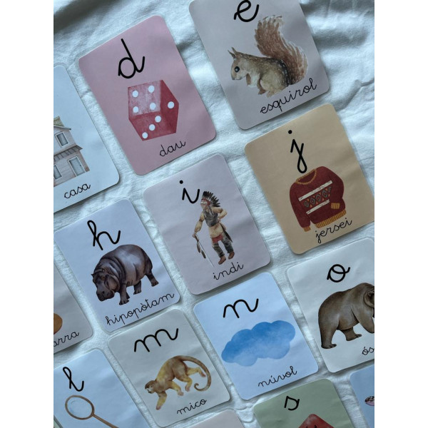 Abecedari català amb lletra lligada