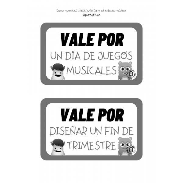 Recompensas ClassDojo para el aula de música by @pizziprofe