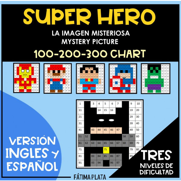 SUPER HERO !  Imagen misteriosa cuadro del 100/200/300 -Inglés/Español