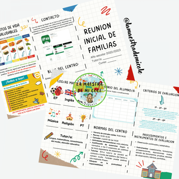 Tríptico informativo 2023/2024 para la reunión inicial de familias