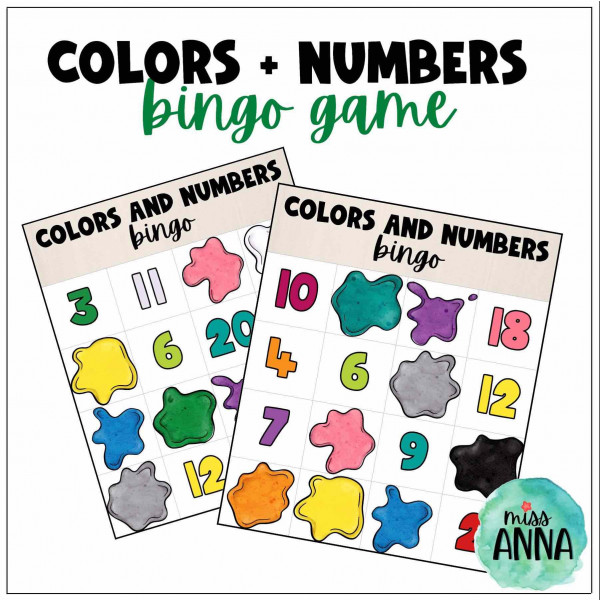Colors and Numbers BINGO GAME