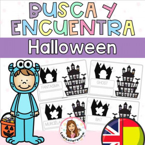 Atención y vocabulario Halloween. Octubre. Halloween I Spy & Vocabulary. October. Spanish. English