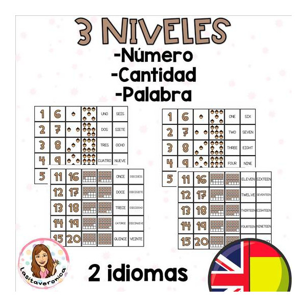 Contamos bellotas. Otoño. Libro interactivo. Tarjetas de conteo.