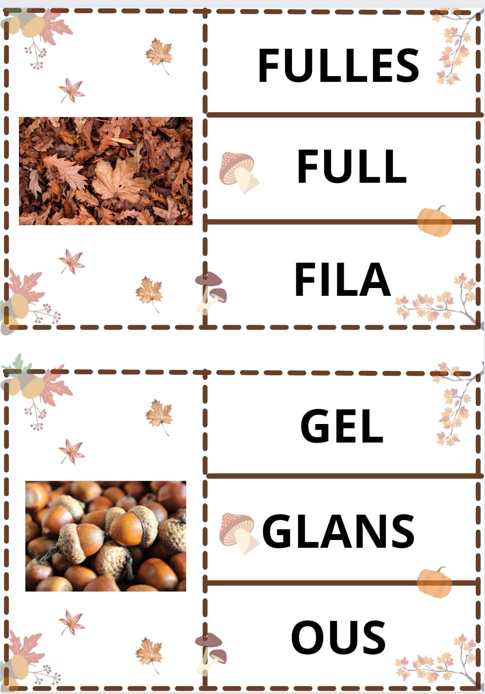 Què hi posa? Tardor