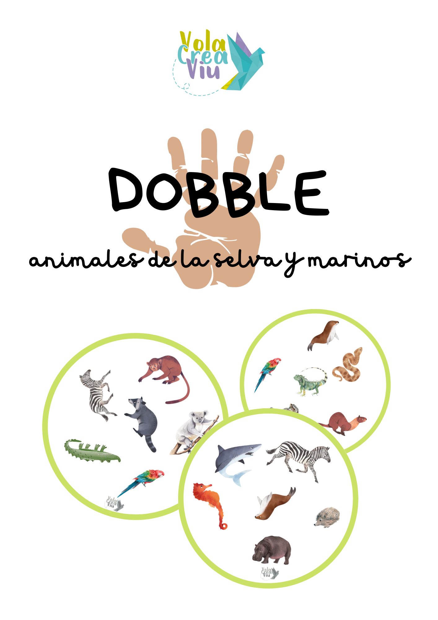 Dobble animales de la selva y marinos