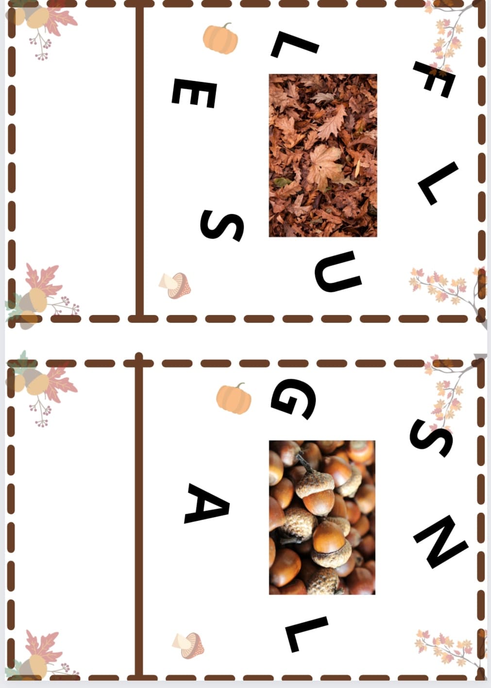 Ordena les lletres Tardor