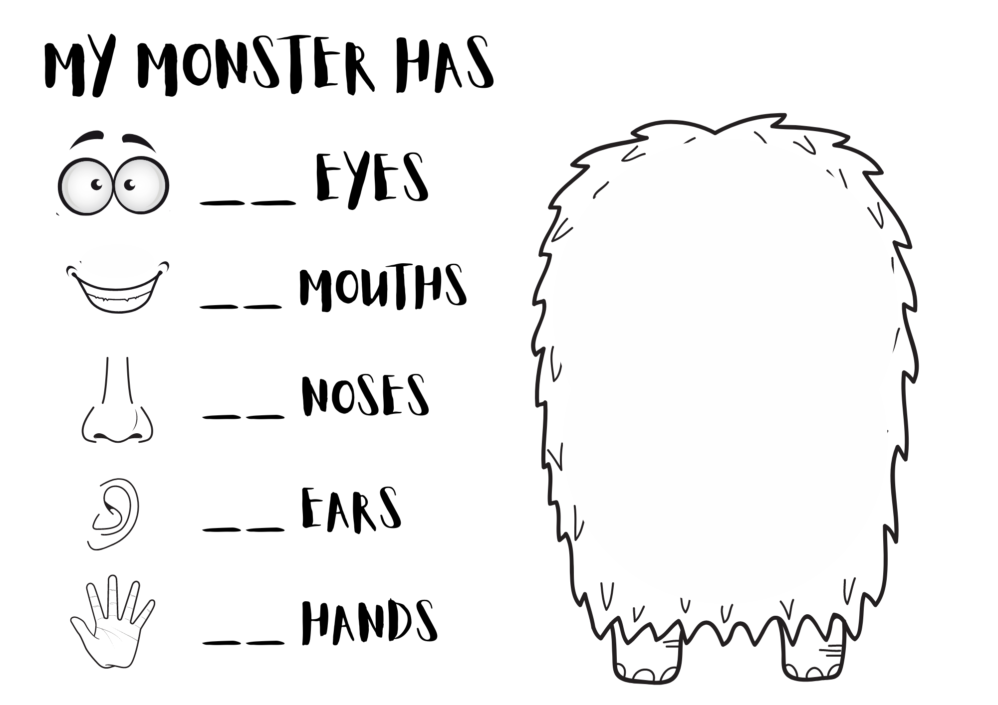 THE MONSTER - BODY PARTS VOCABULARY