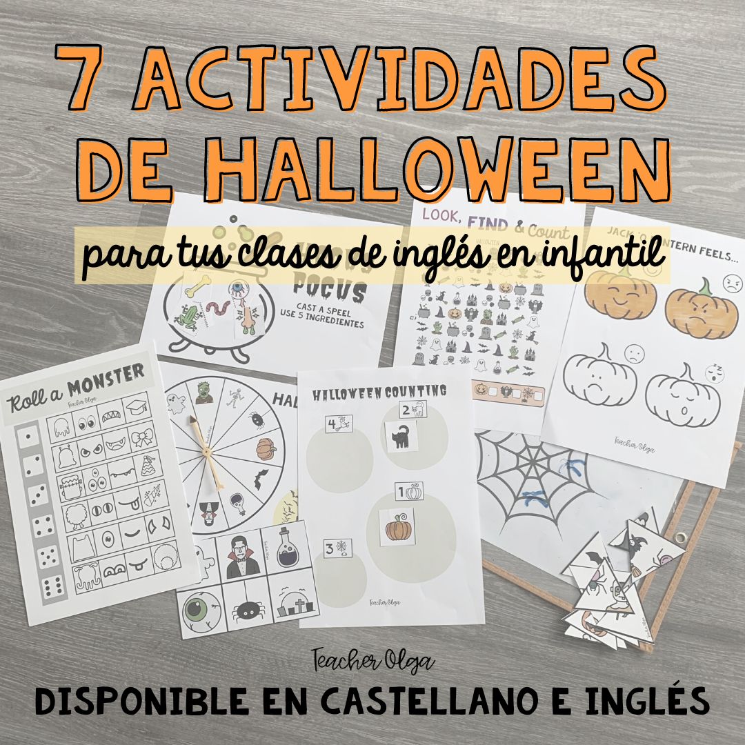 7 actividades de halloween para tus clases en infantil. Inglés y castellano.