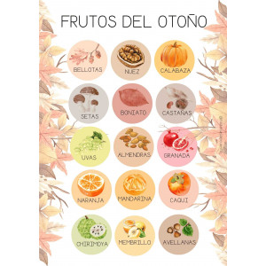 Lámina los frutos de otoño -castellano mayúscula